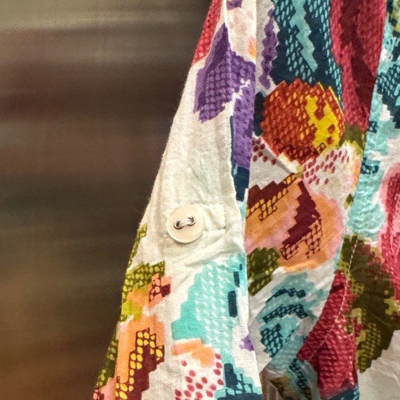 Chaudry Floral Women's Blouse with Scarf Accent - Picture 7 of 16